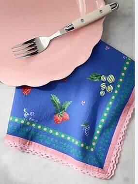 Anthropologie Meilie Napkins in Sapphire, Set of 2, NWT